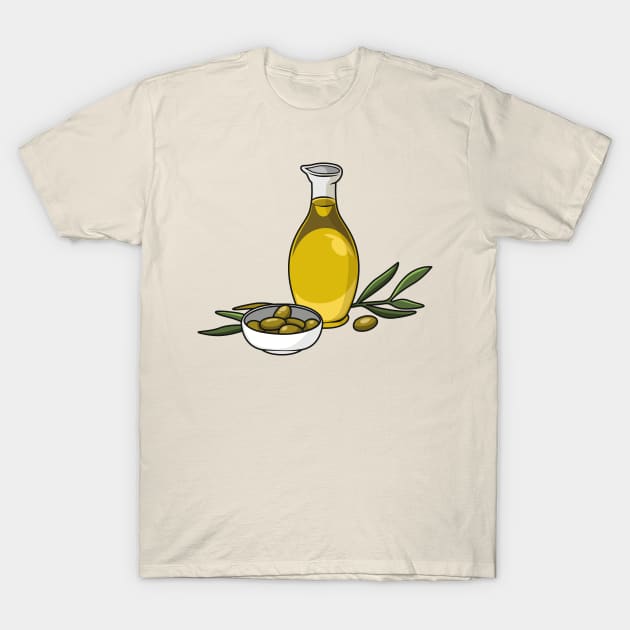 Olive oil cartoon illustration T-Shirt by Miss Cartoon